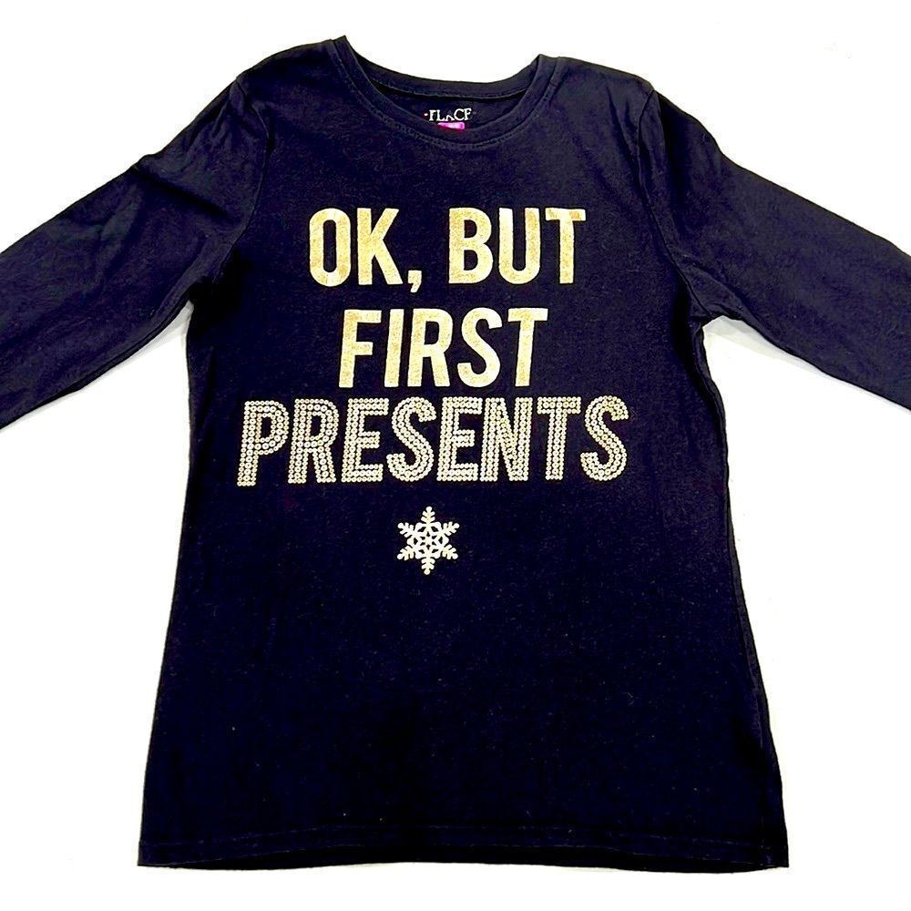 Modern Lux Tee Girls XXL Ok But First Presents NEW